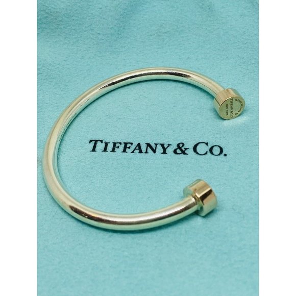 Retired Return To Tiffany & Co. Rubedo Circle Edge Cuff Bracelet Sterling Silver - Picture 6 of 8